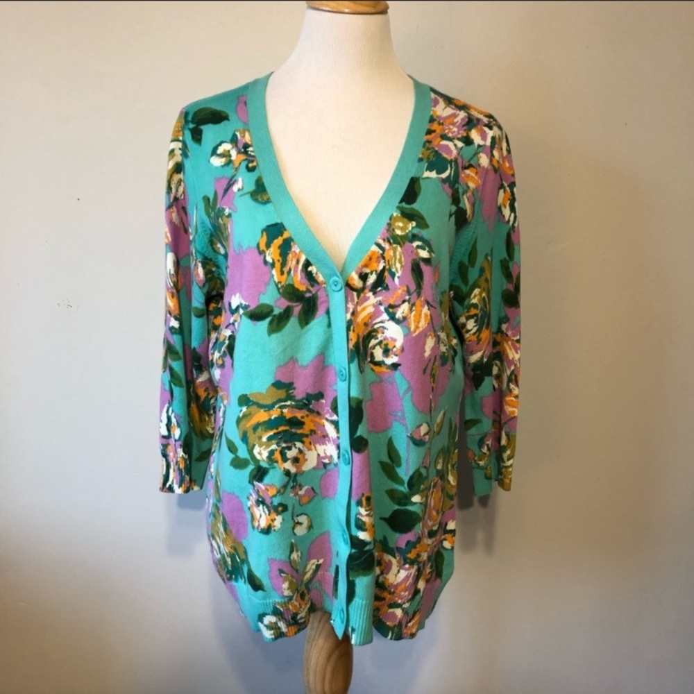 Colorful Floral Print Cardigan